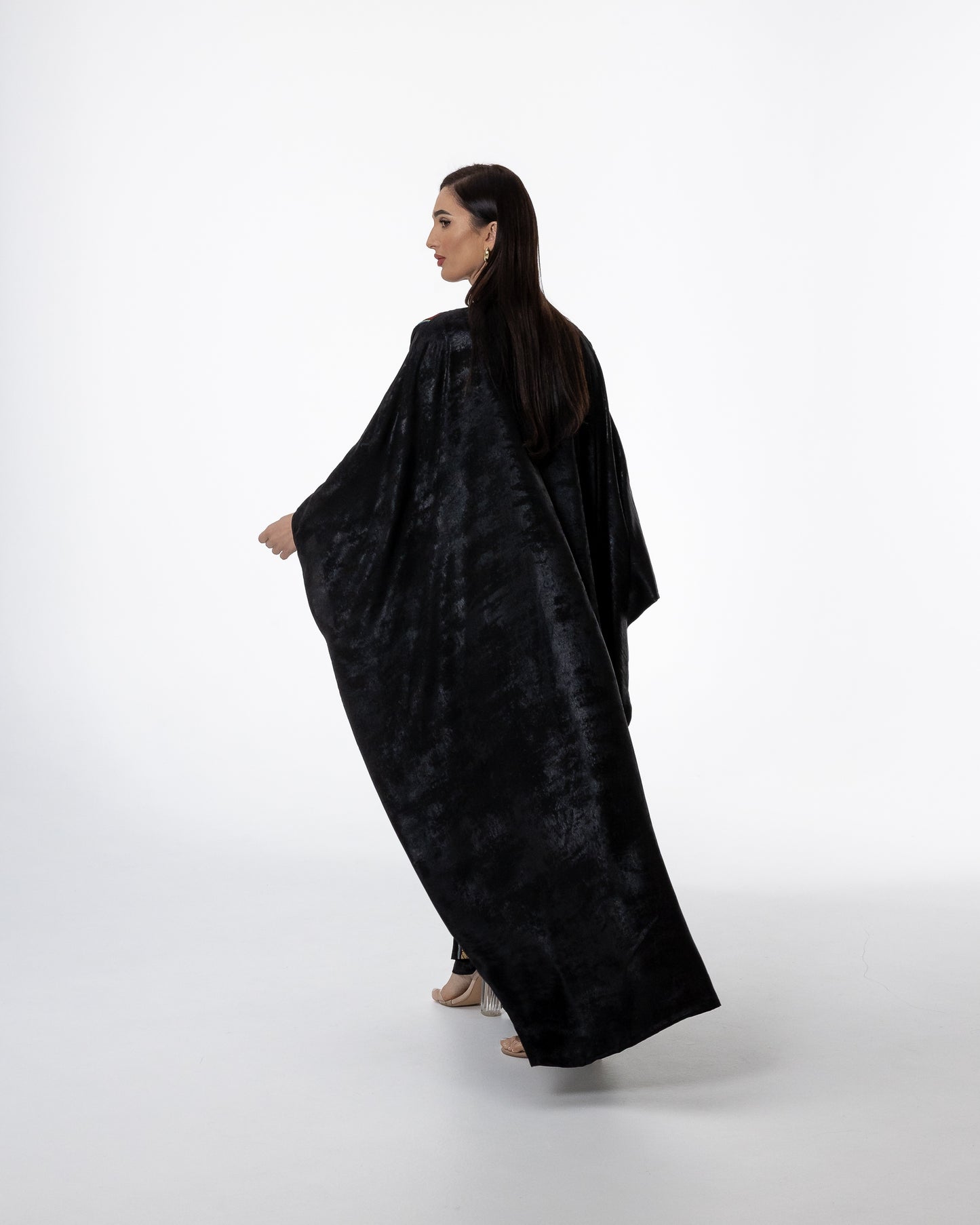 Black Kaftan with Color Embroidery