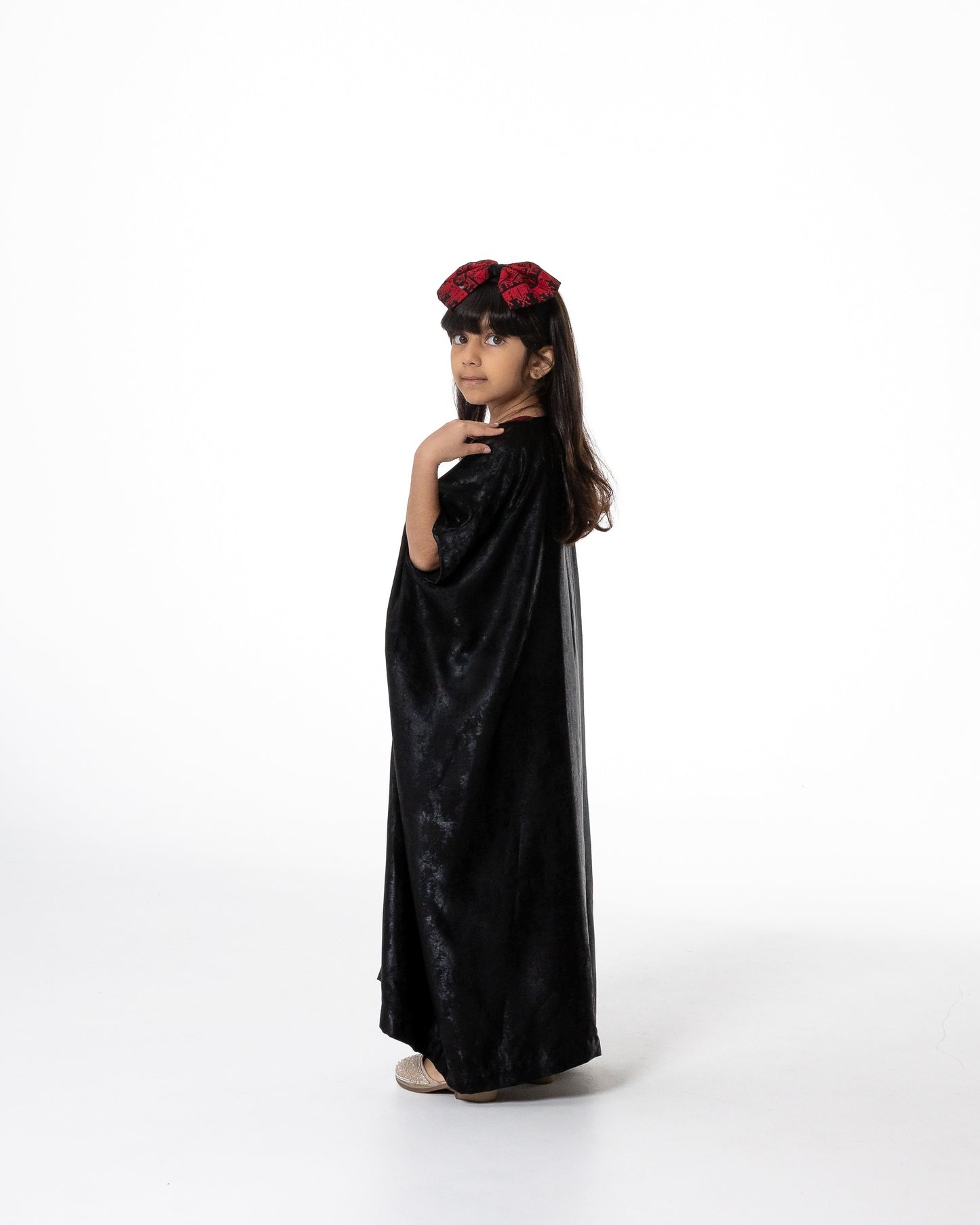 Kids Black Kaftan with Embroidery