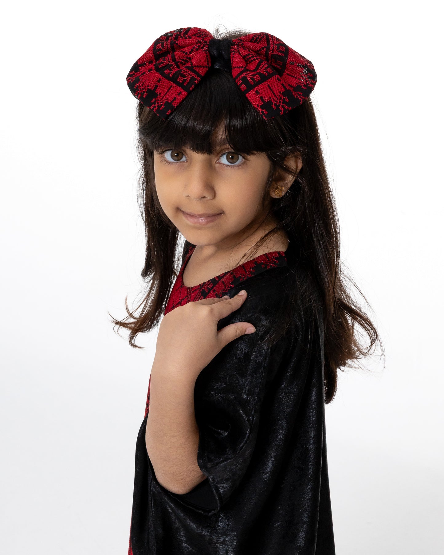 Kids Black Kaftan with Embroidery