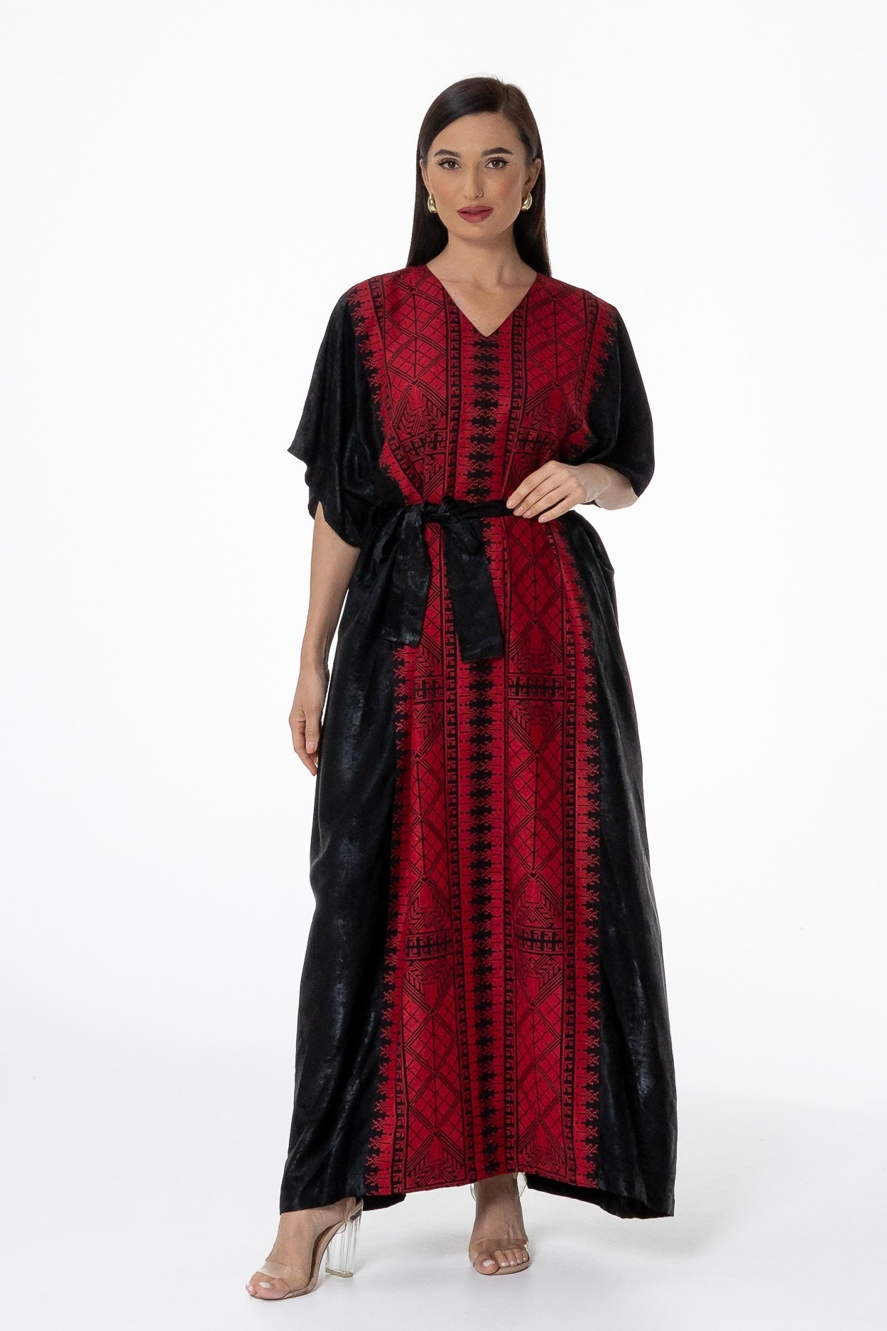 Black Kaftan with Embroidery Details