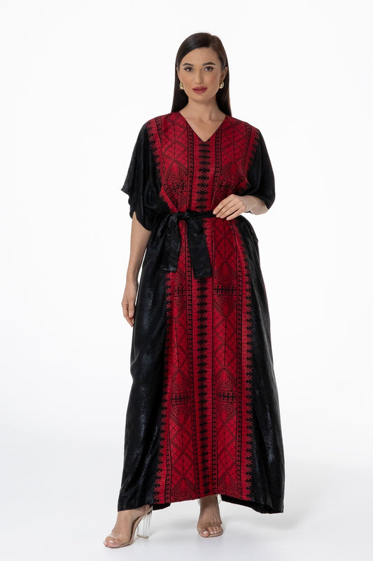 Black Kaftan with Embroidery Details