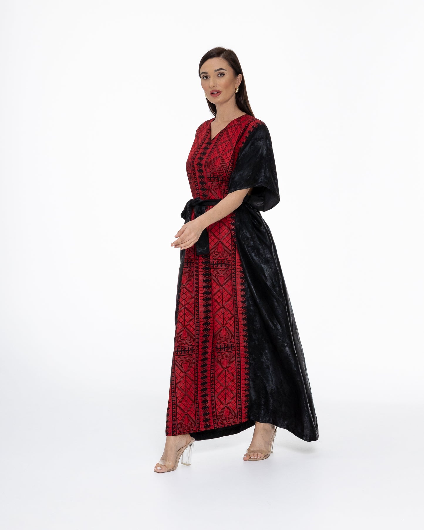 Black Kaftan with Embroidery Details