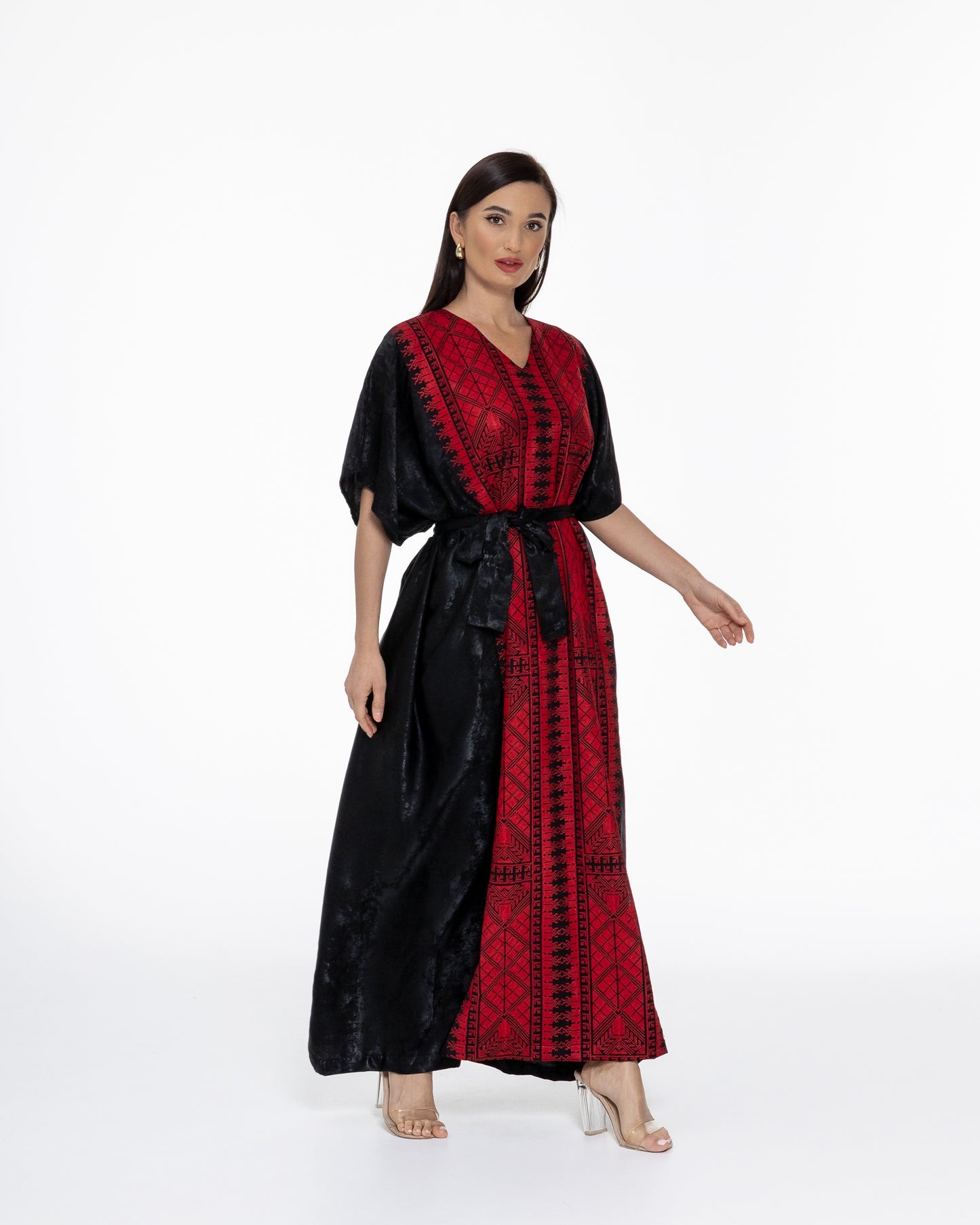 Black Kaftan with Embroidery Details