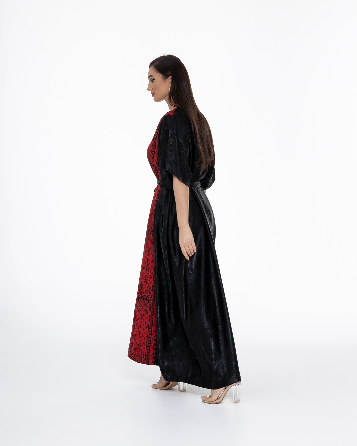 Black Kaftan with Embroidery Details
