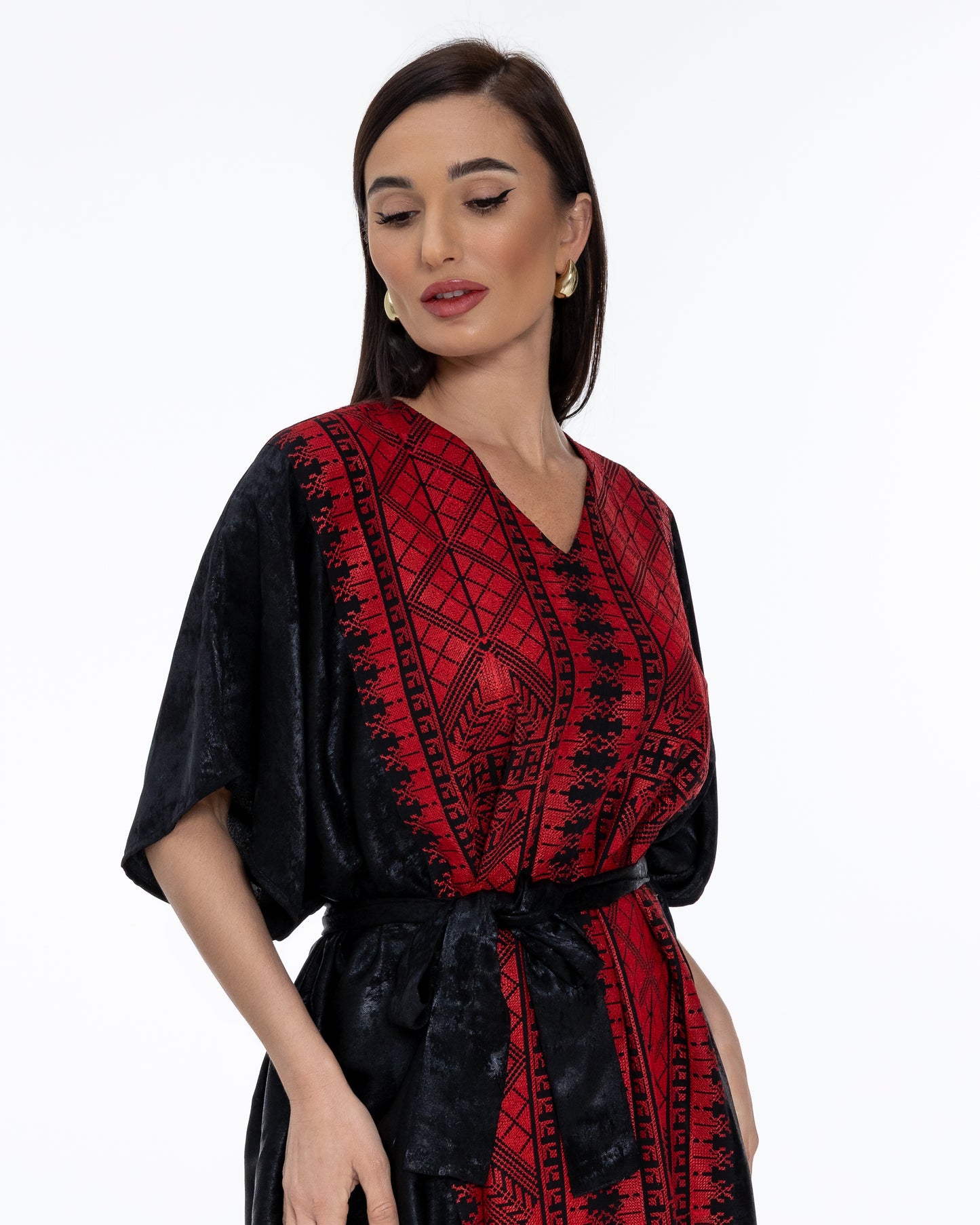 Black Kaftan with Embroidery Details