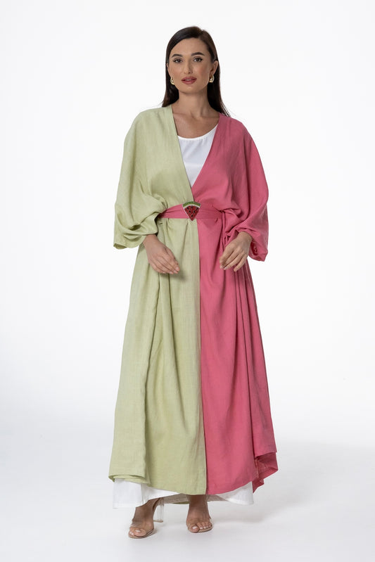 Dual-Tone Watermelon Bisht