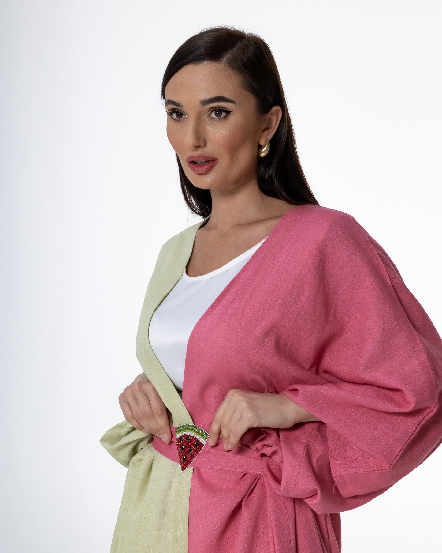 Dual-Tone Watermelon Bisht