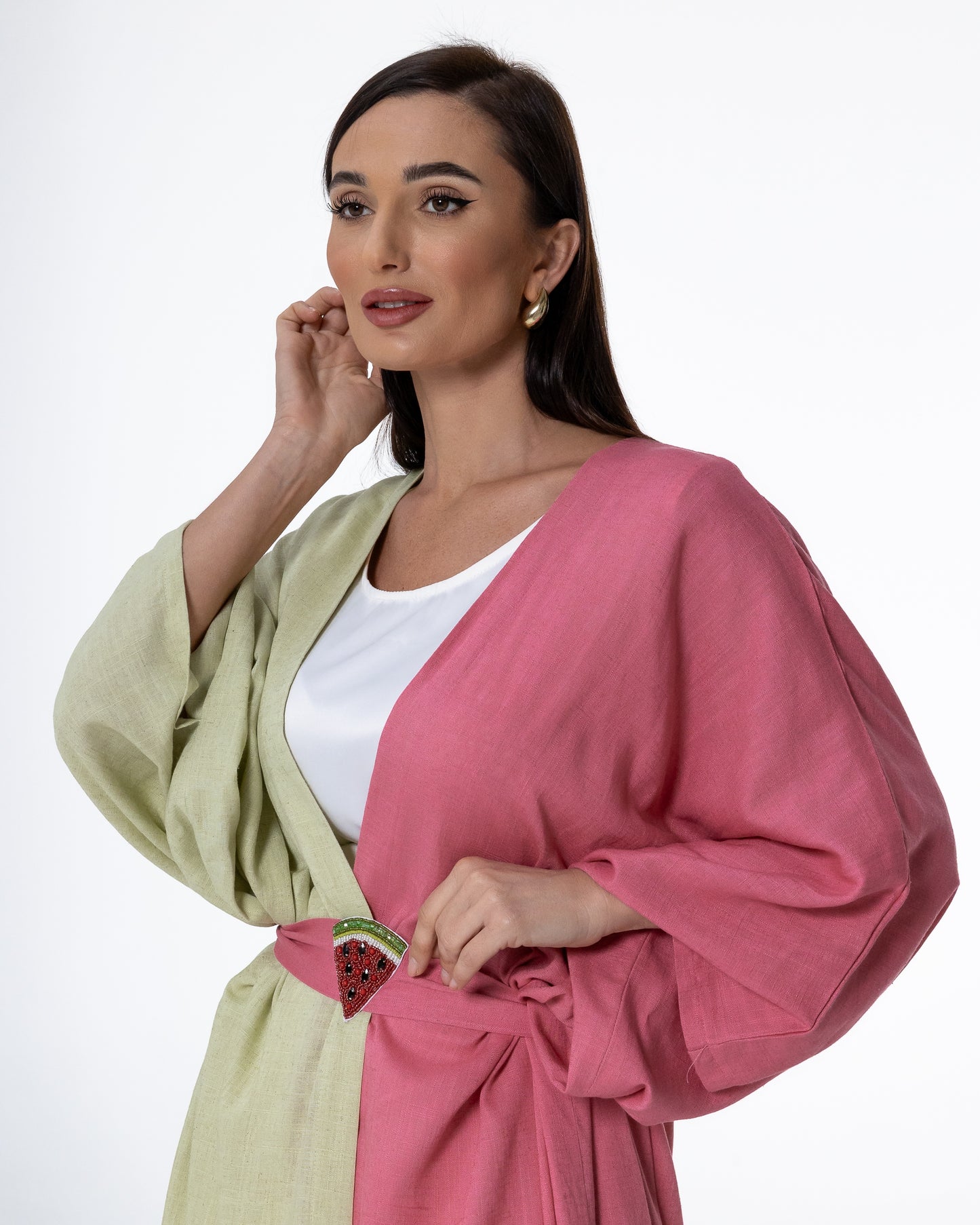 Dual-Tone Watermelon Bisht