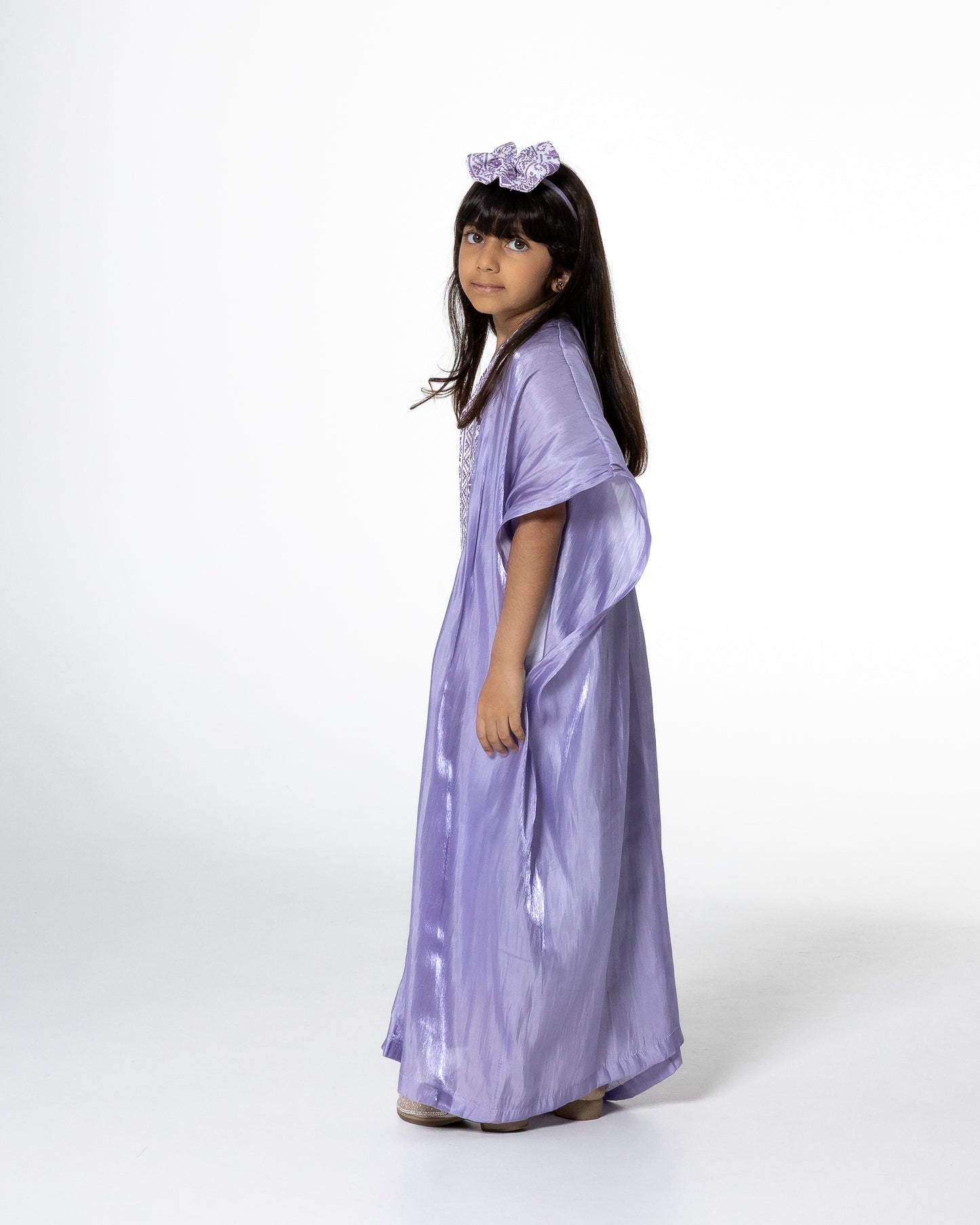 Kids Lilac Kaftan with Embroidery