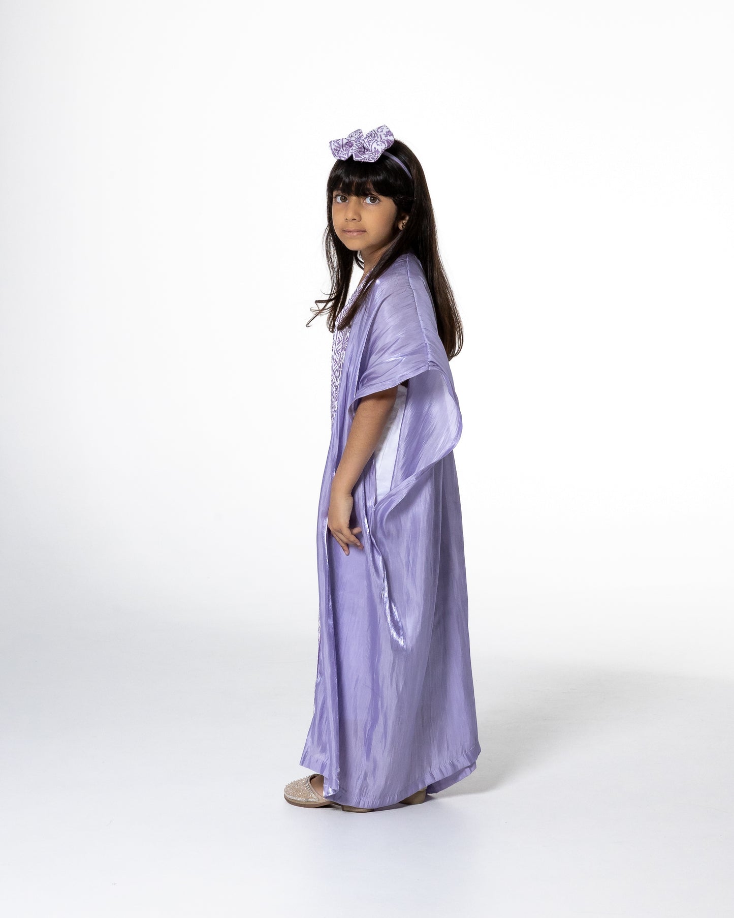 Kids Lilac Kaftan with Embroidery
