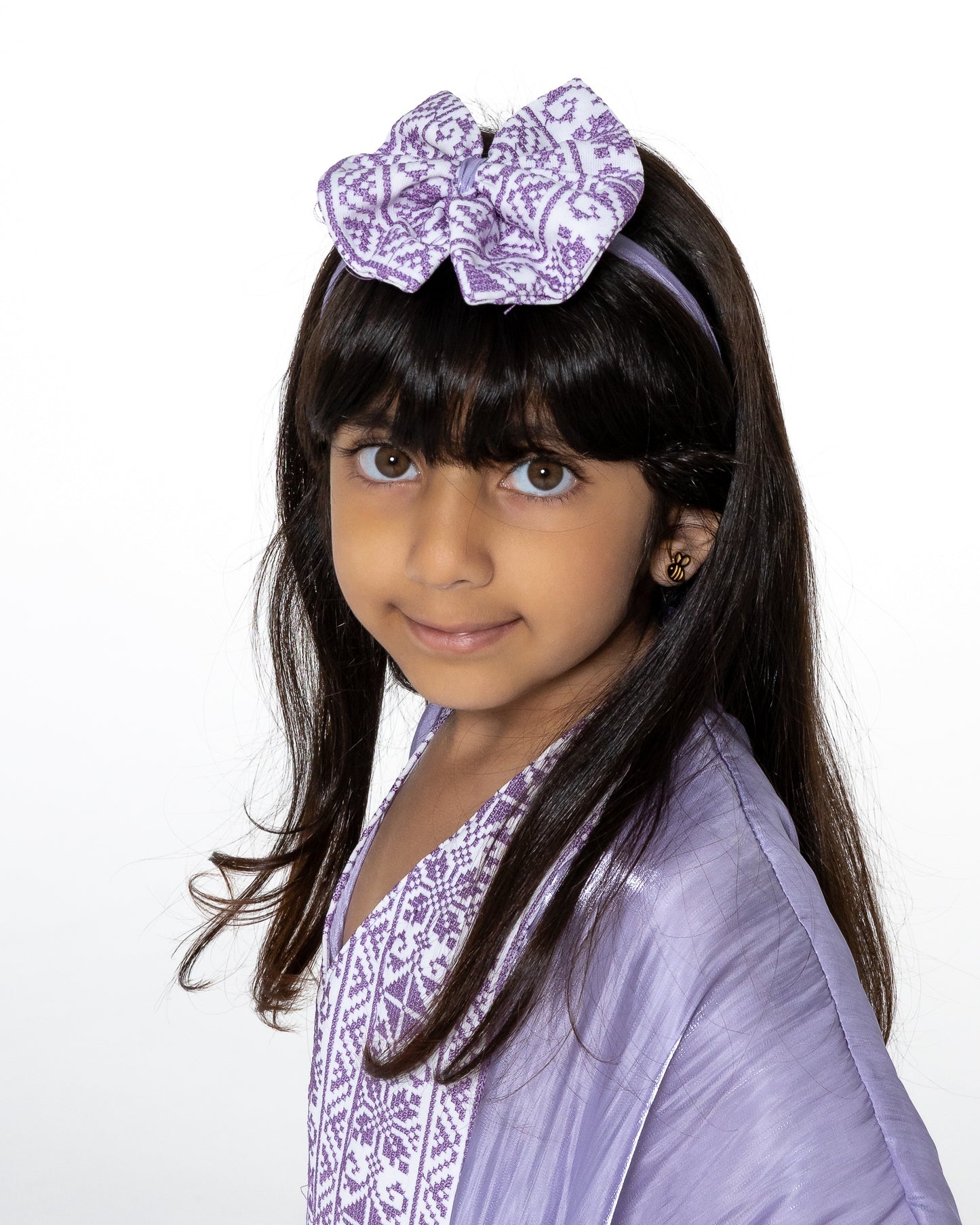 Kids Lilac Kaftan with Embroidery