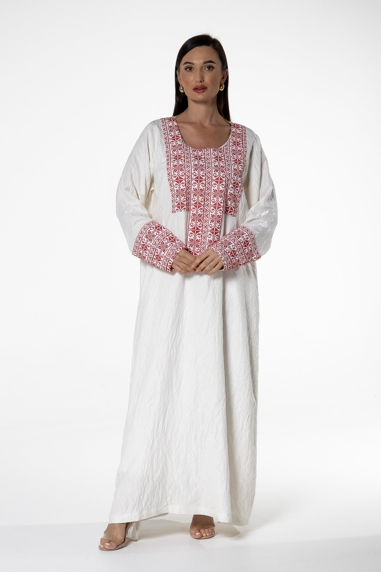 White Dress with Embroidery Details