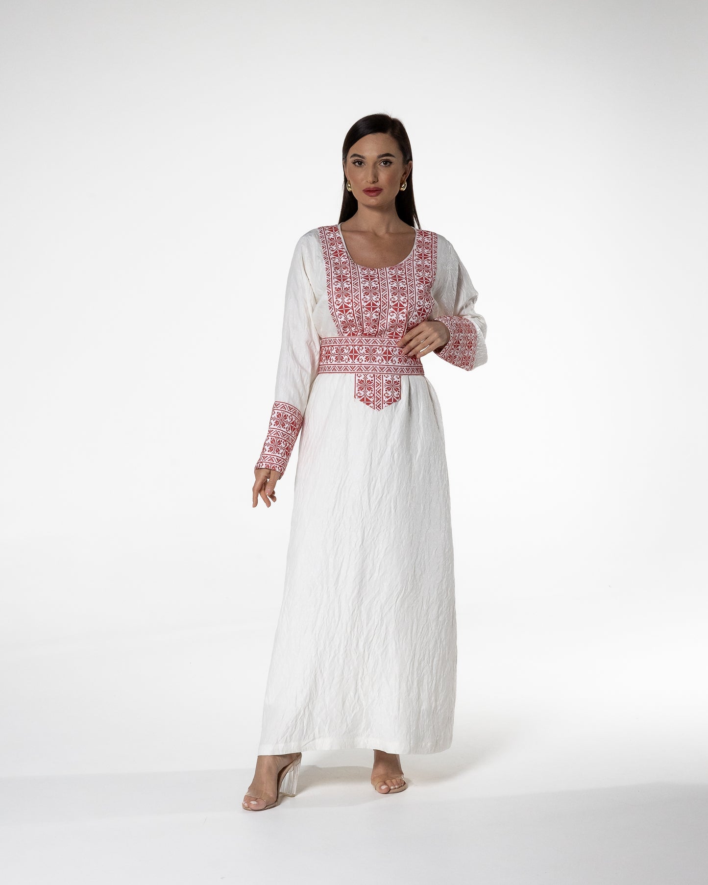 White Dress with Embroidery Details