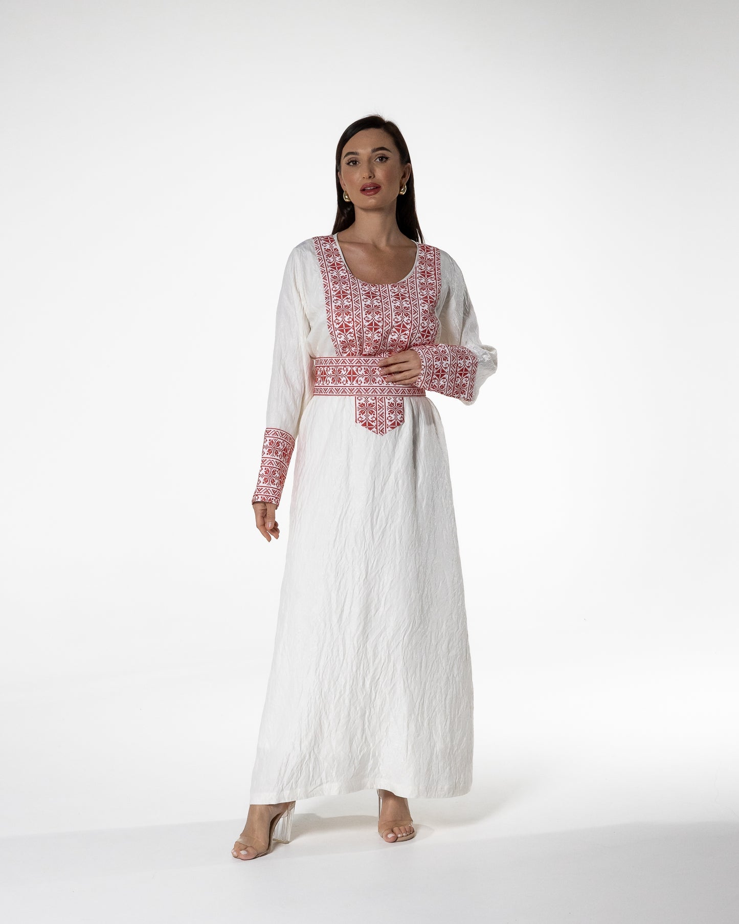 White Dress with Embroidery Details