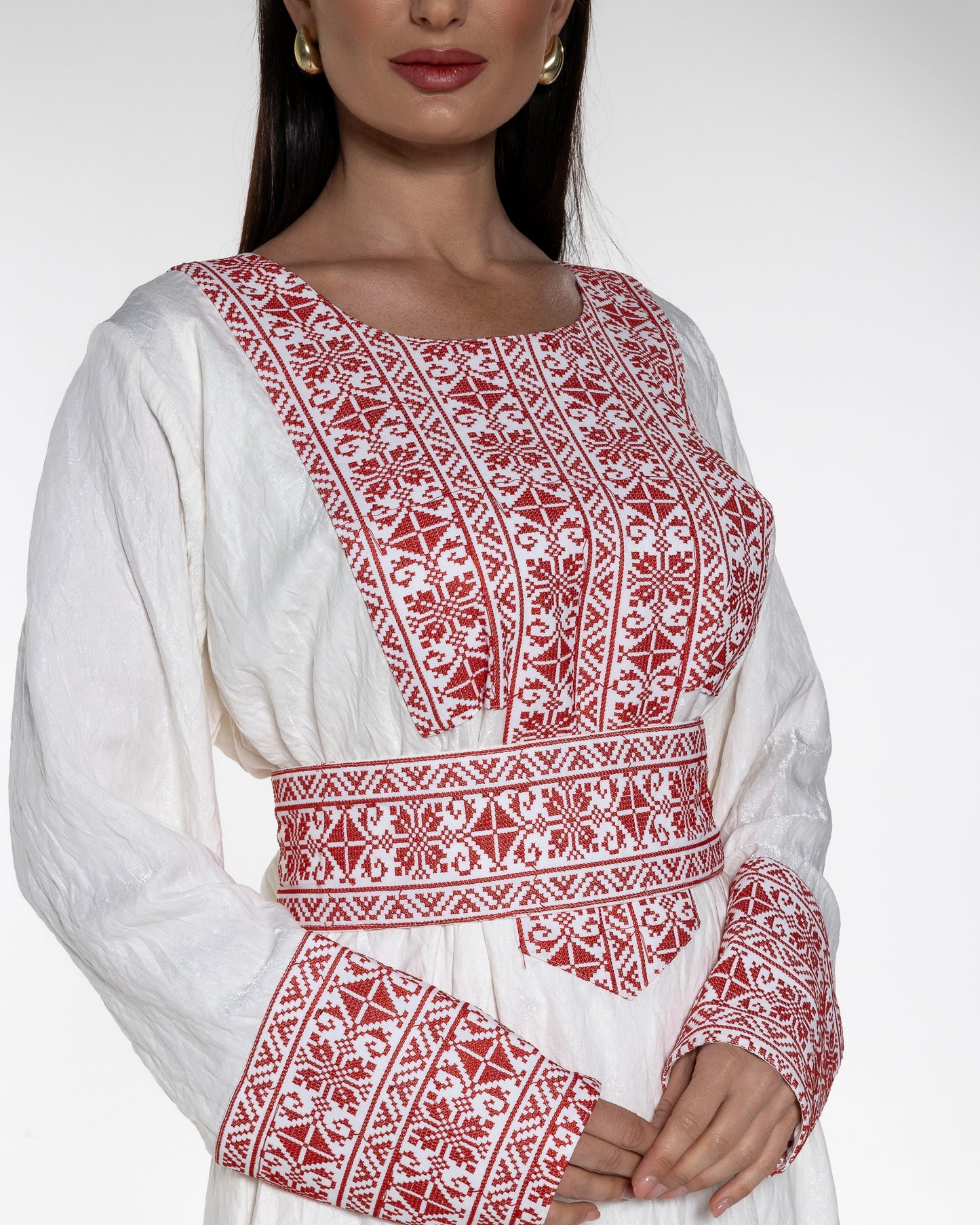 White Dress with Embroidery Details