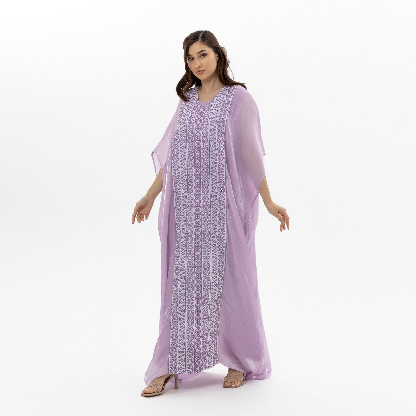 Lavender Kaftan with Embroidery