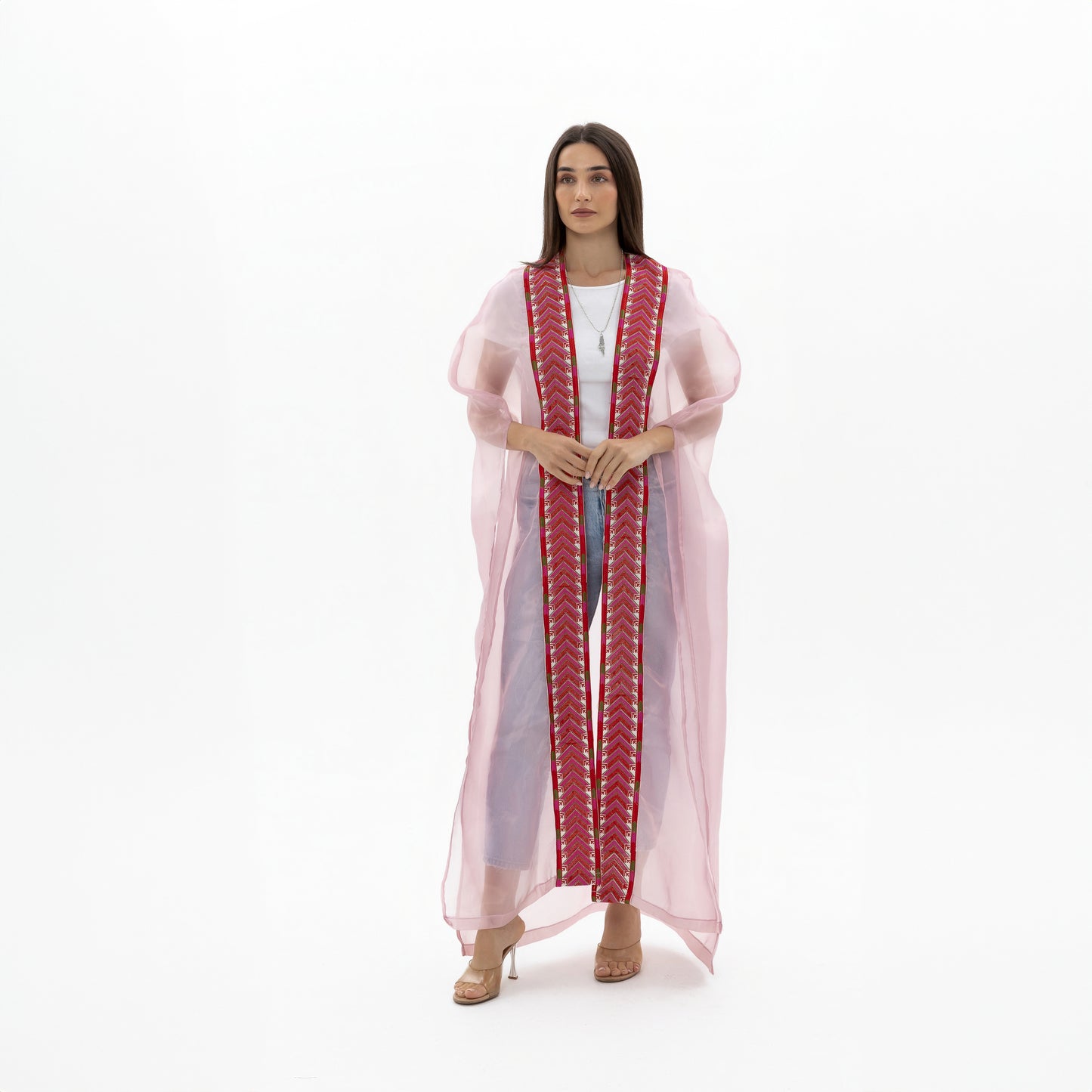 Light Pink Bisht with Tatreez Details