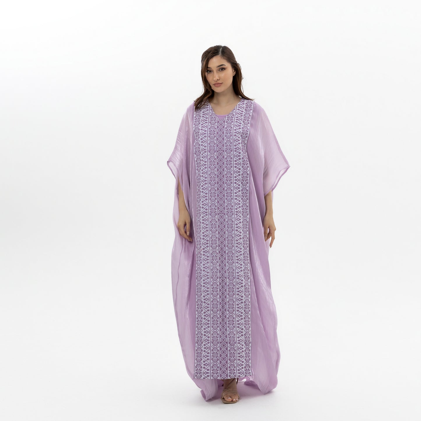 Lavender Kaftan with Embroidery