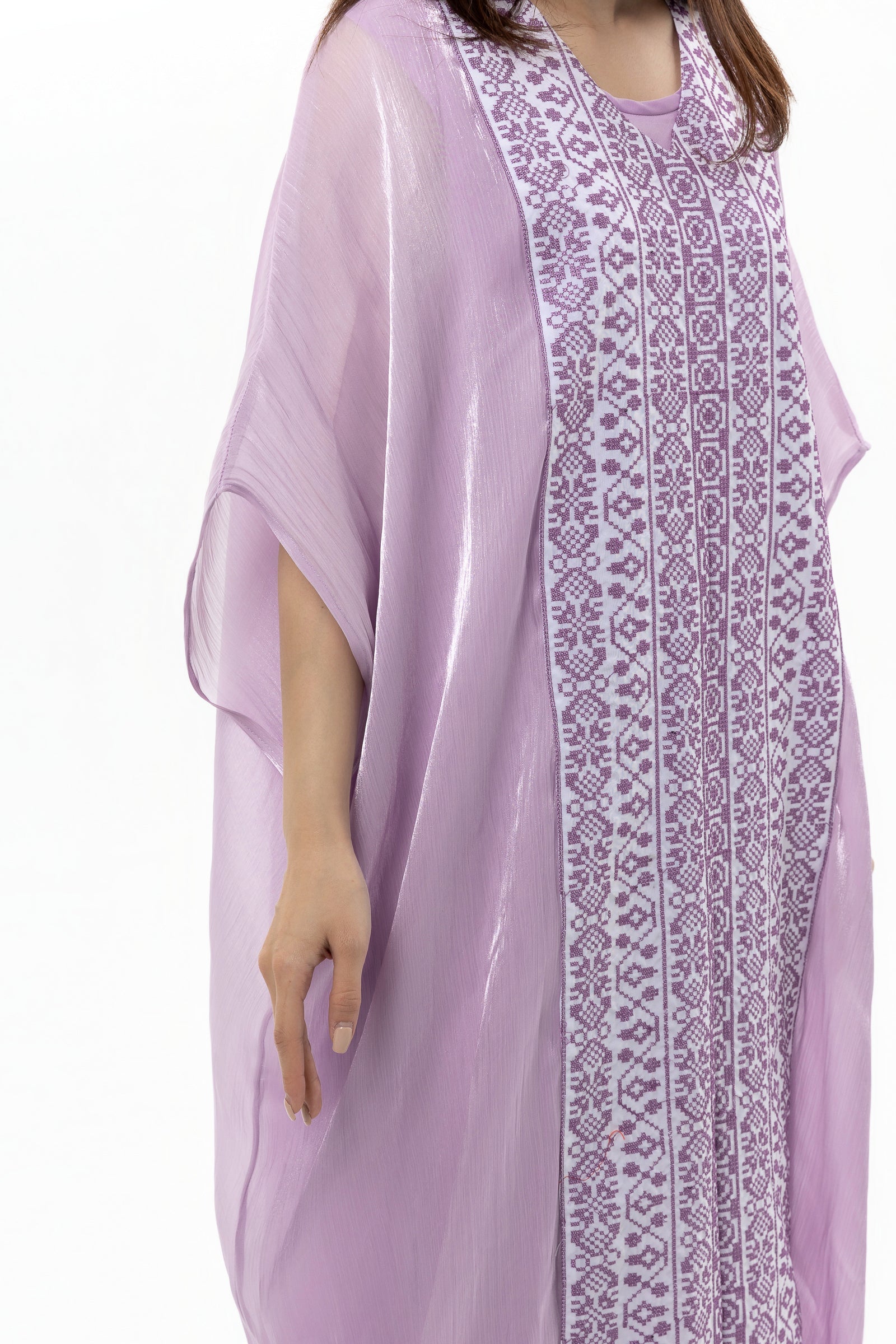 Lavender Kaftan with Embroidery
