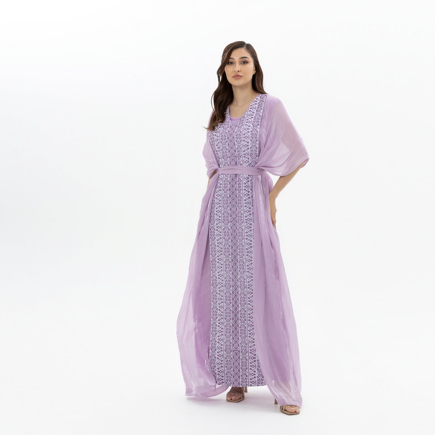 Lavender Kaftan with Embroidery