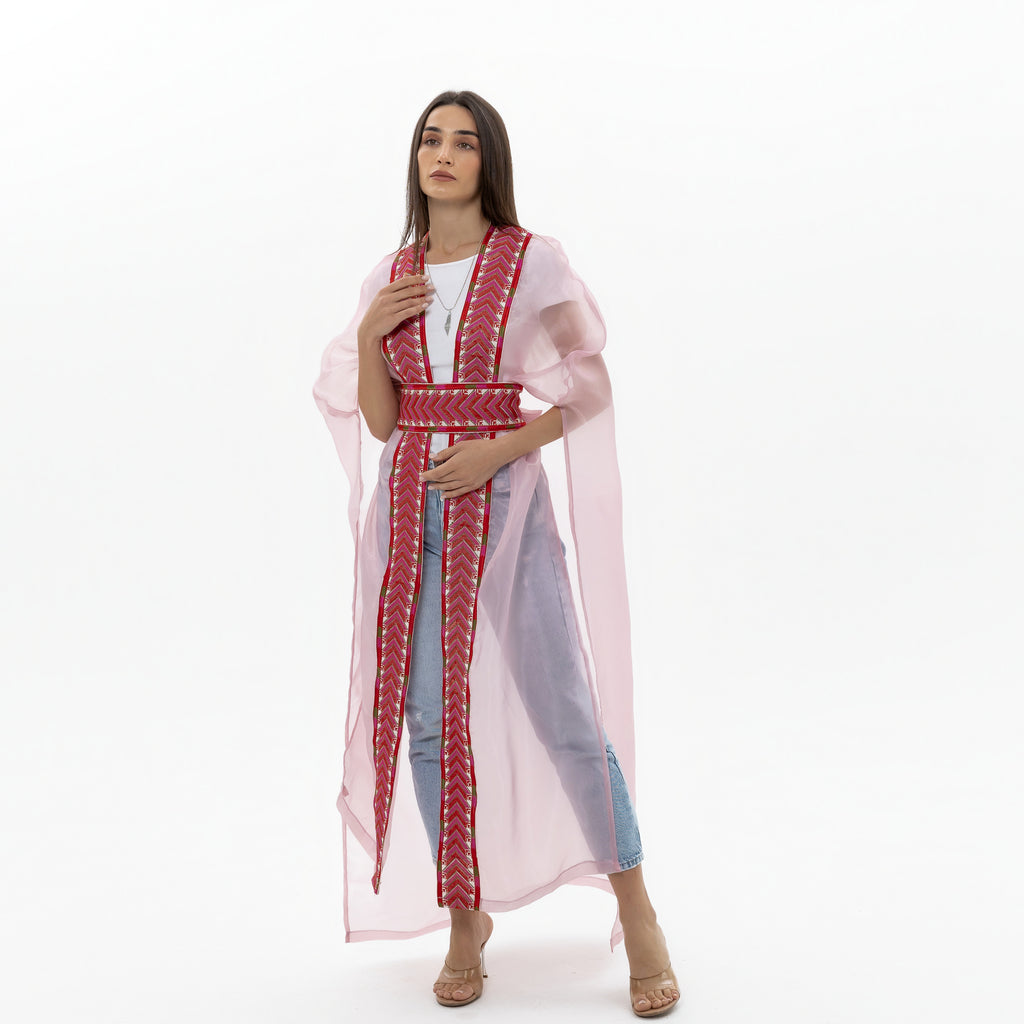 Light Pink Bisht with Tatreez Details