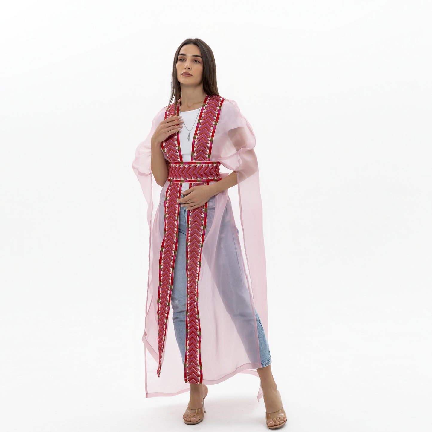 Light Pink Bisht with Tatreez Details