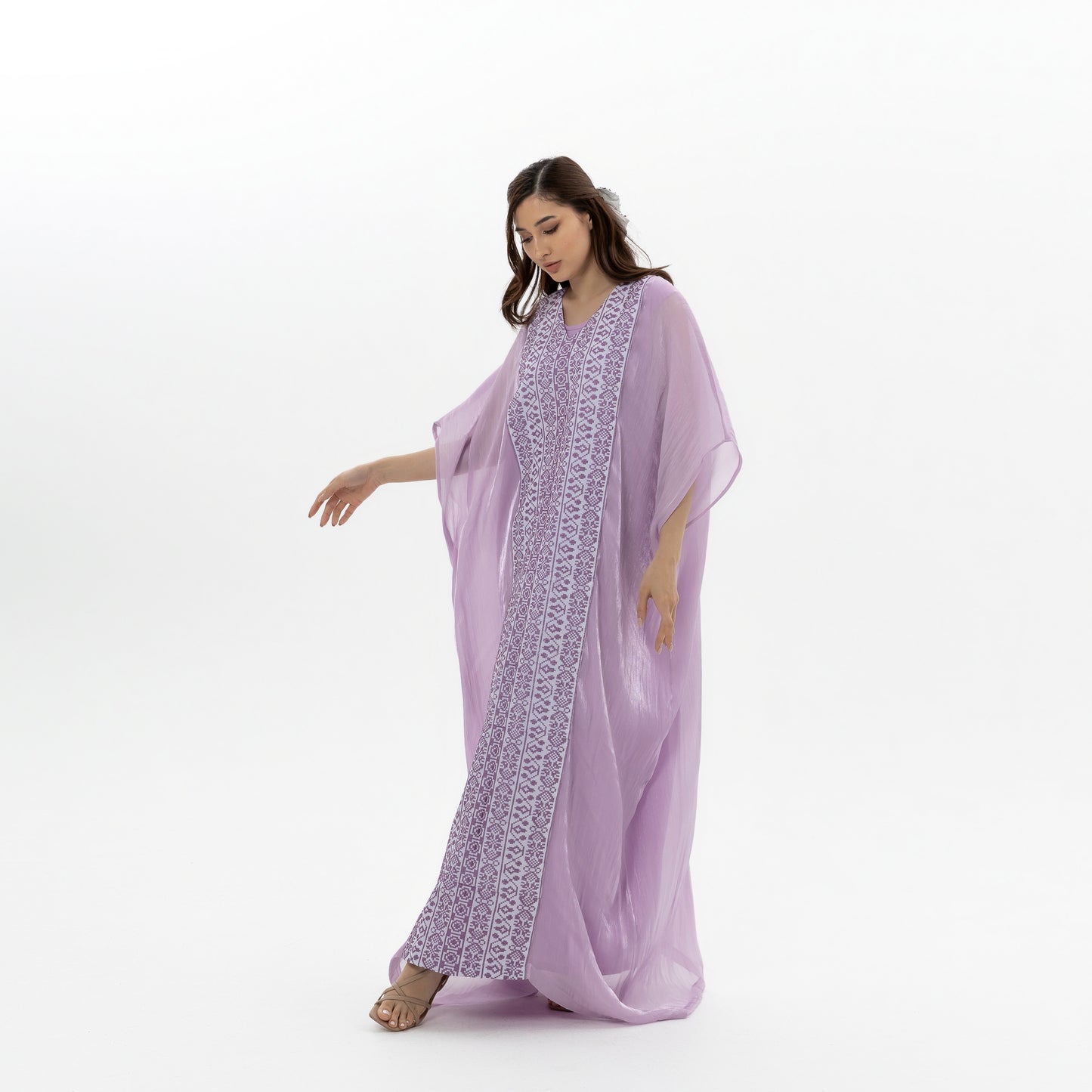 Lavender Kaftan with Embroidery