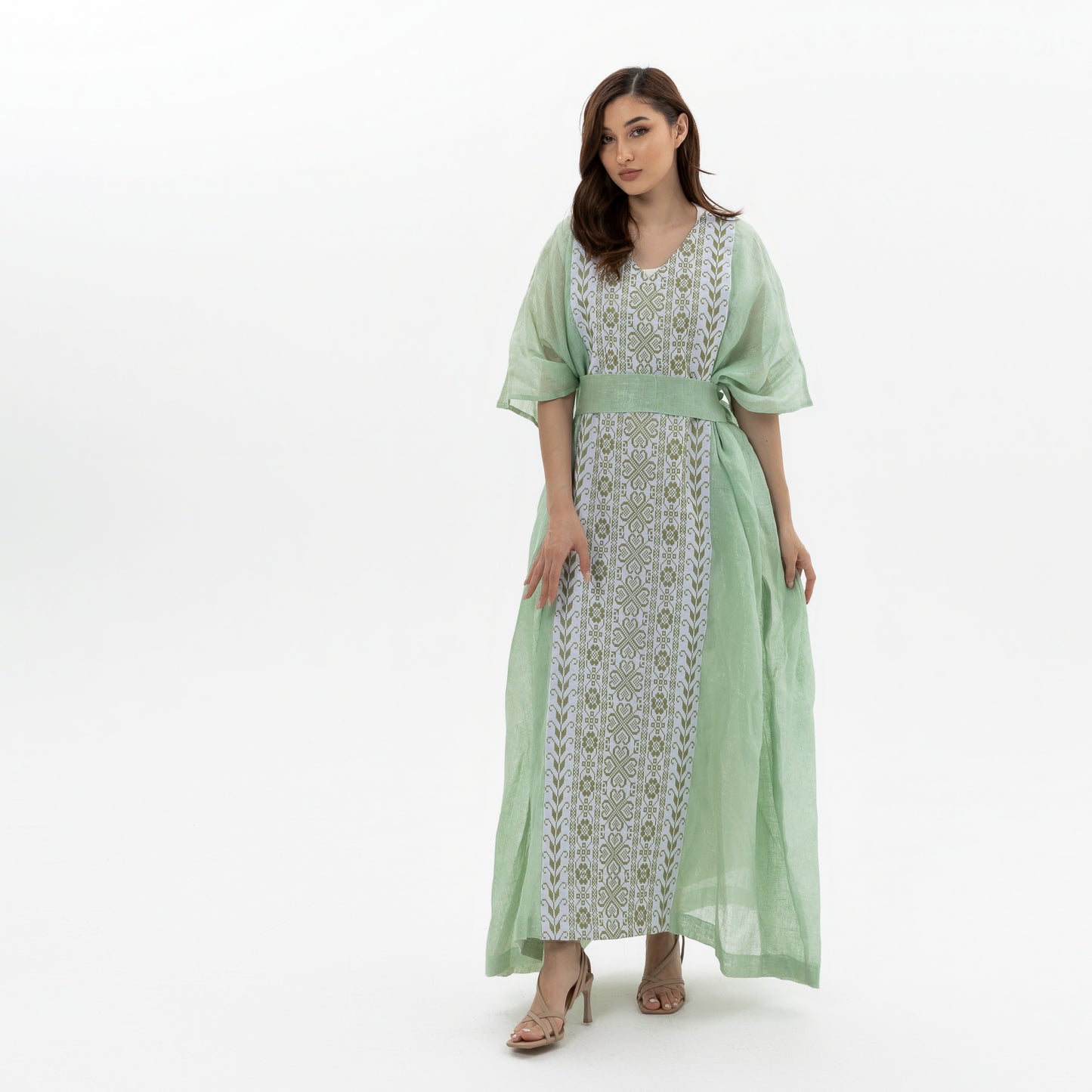 Adult Green Kaftan with Embroidery