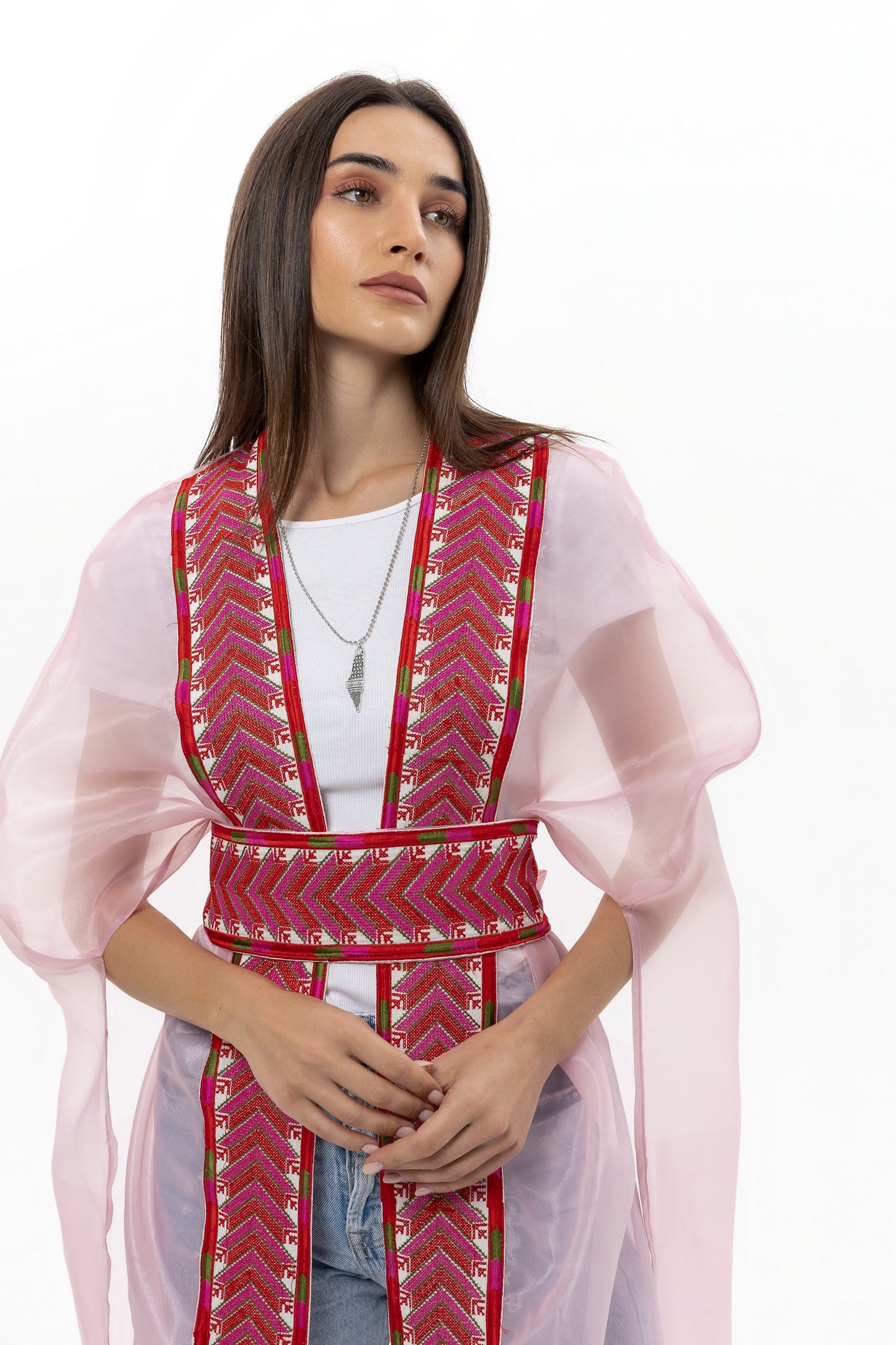 Light Pink Bisht with Tatreez Details