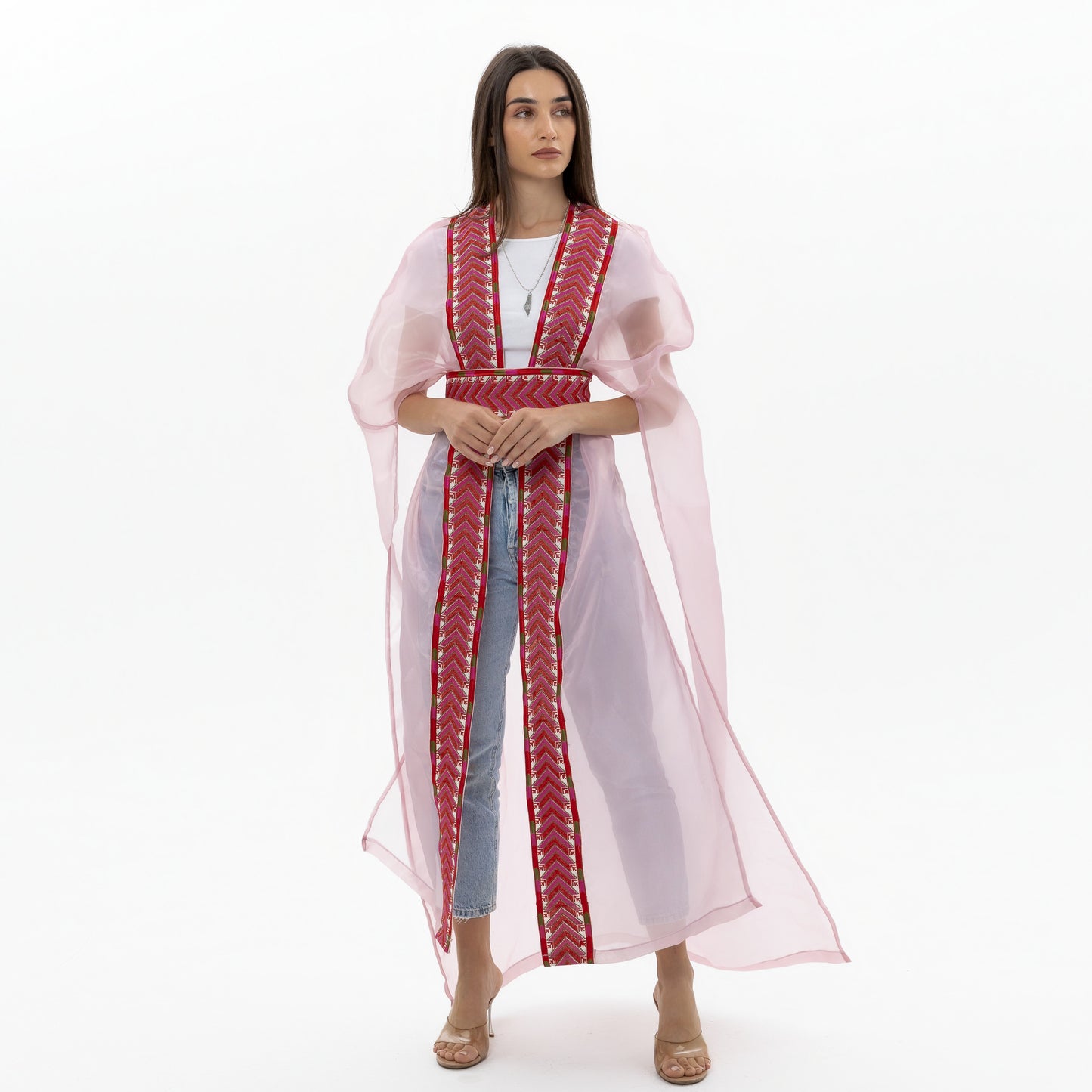 Light Pink Bisht with Tatreez Details