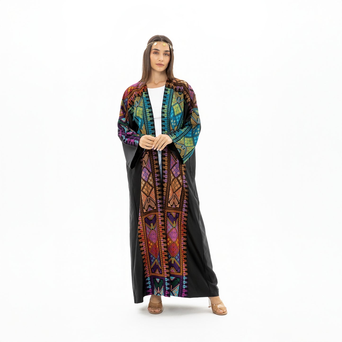 Black Abaya with Colorful Tatreez