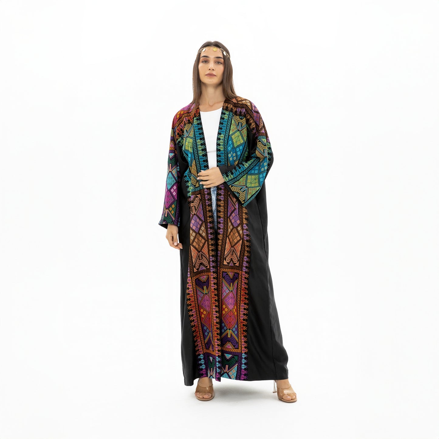 Black Abaya with Colorful Tatreez