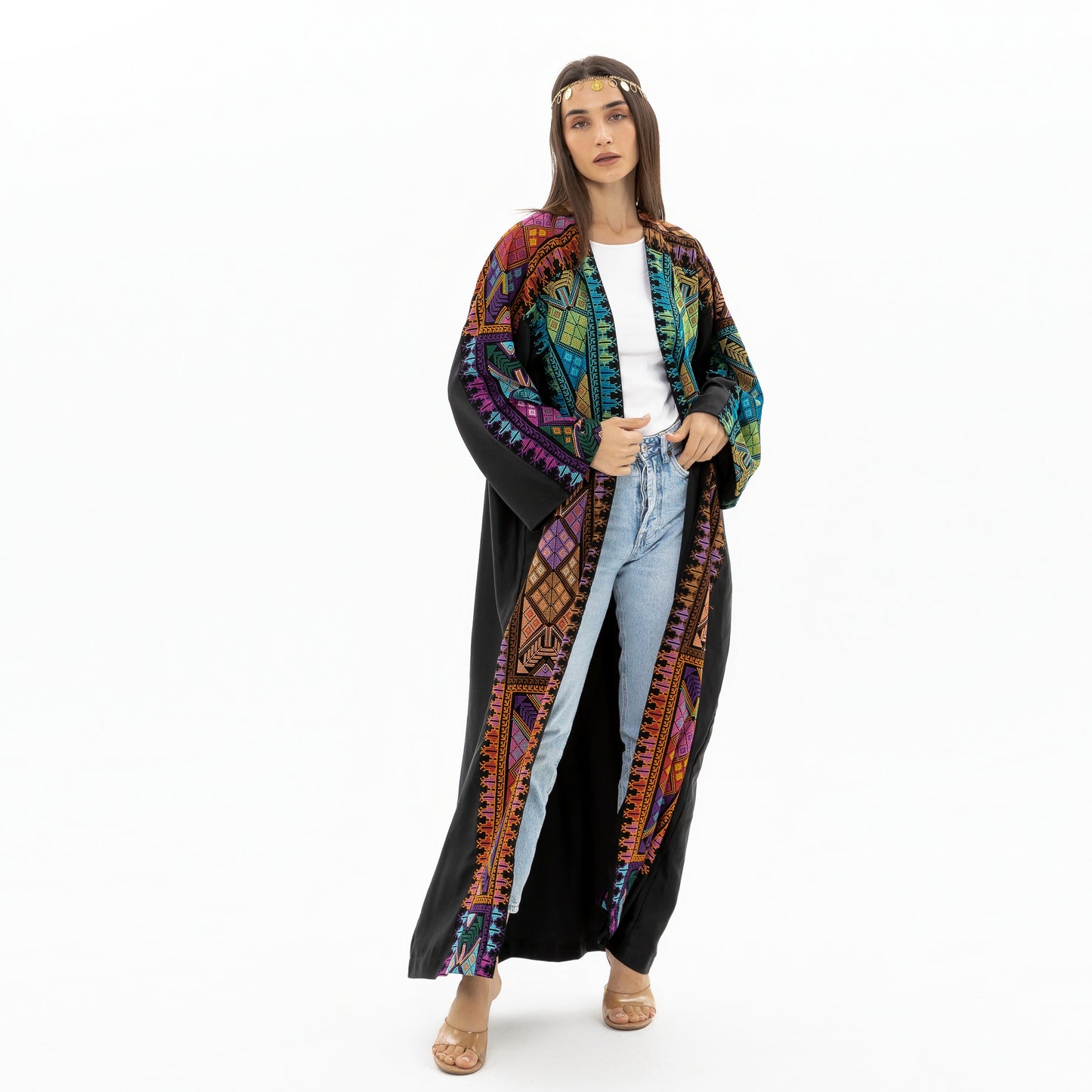 Black Abaya with Colorful Tatreez