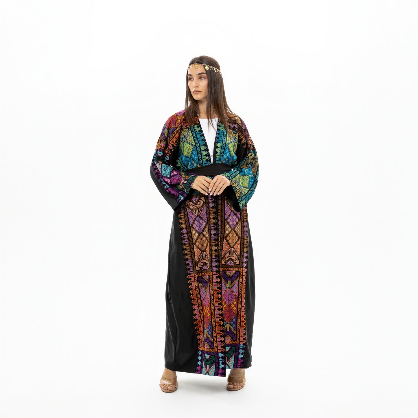 Black Abaya with Colorful Tatreez