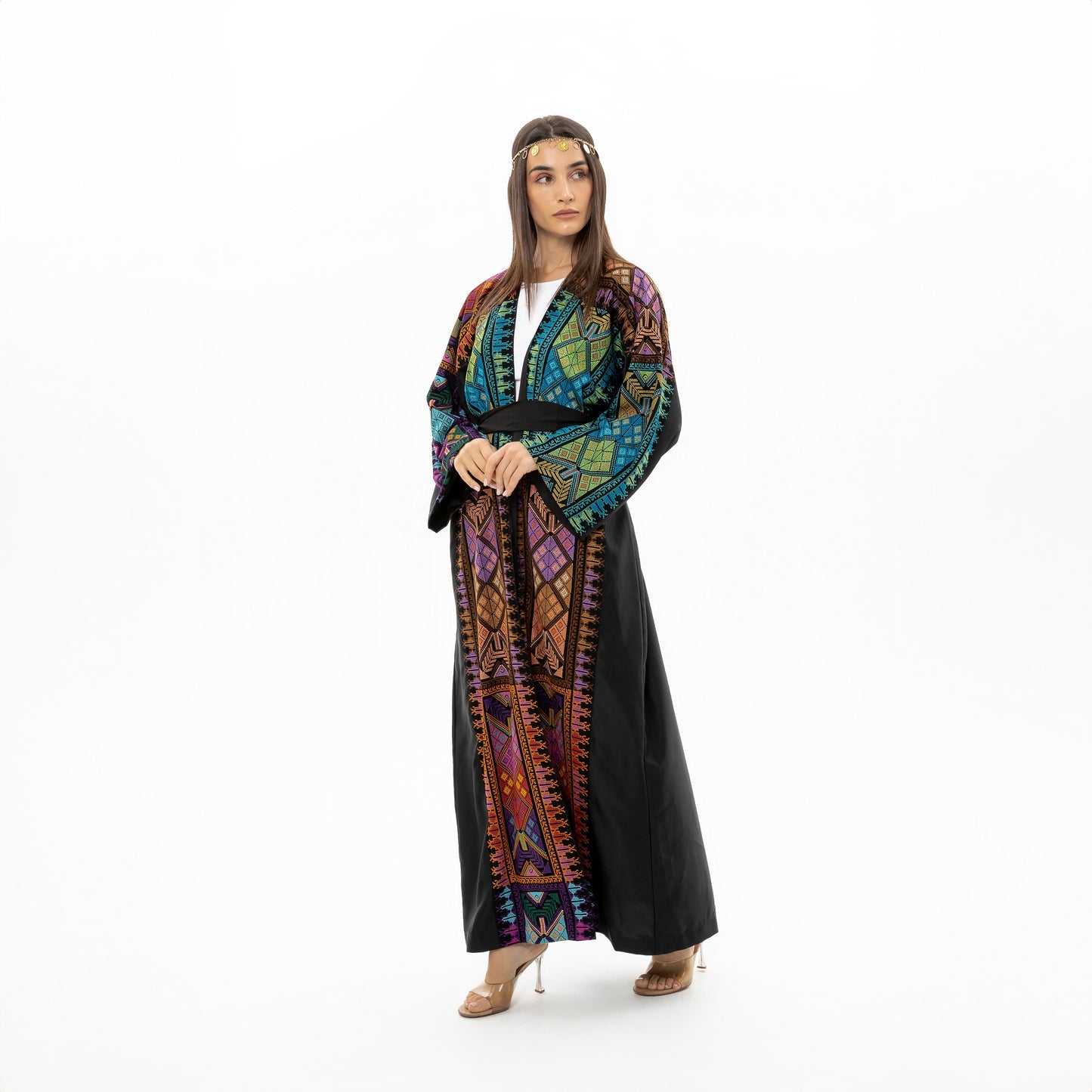 Black Abaya with Colorful Tatreez