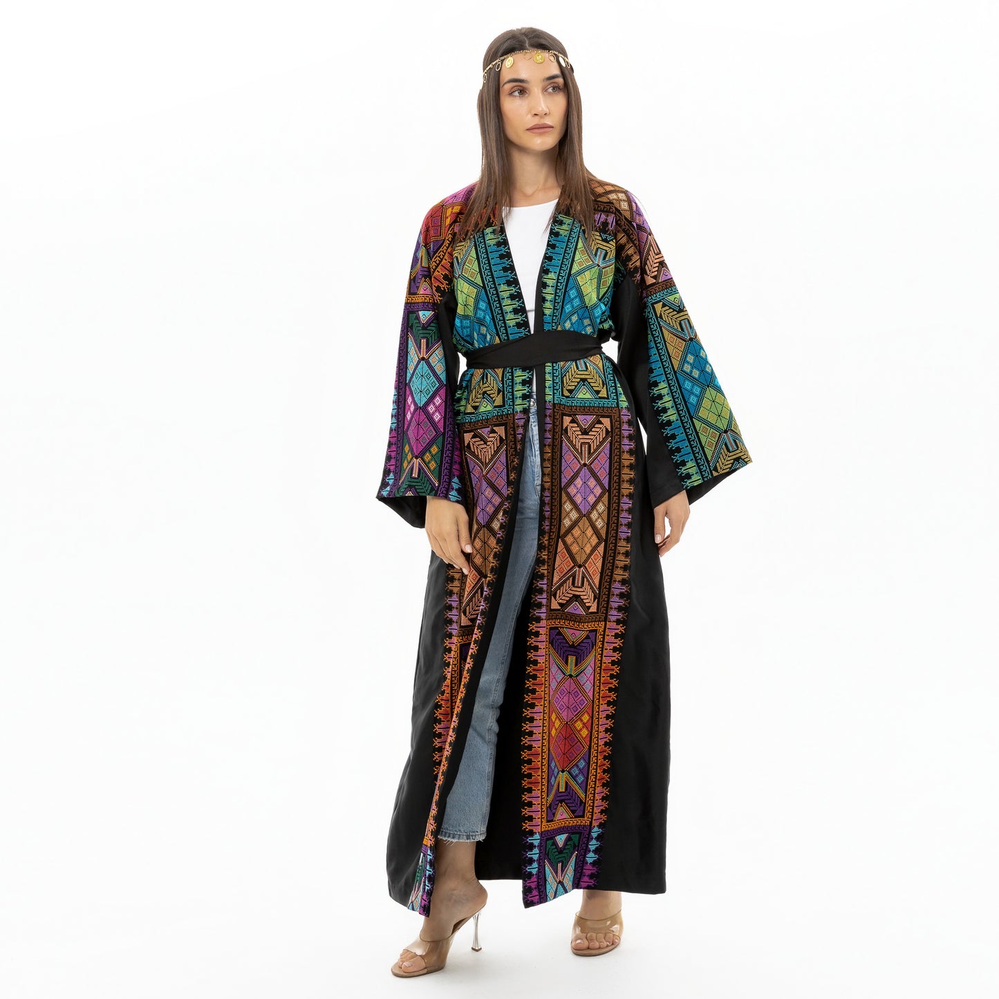 Black Abaya with Colorful Tatreez