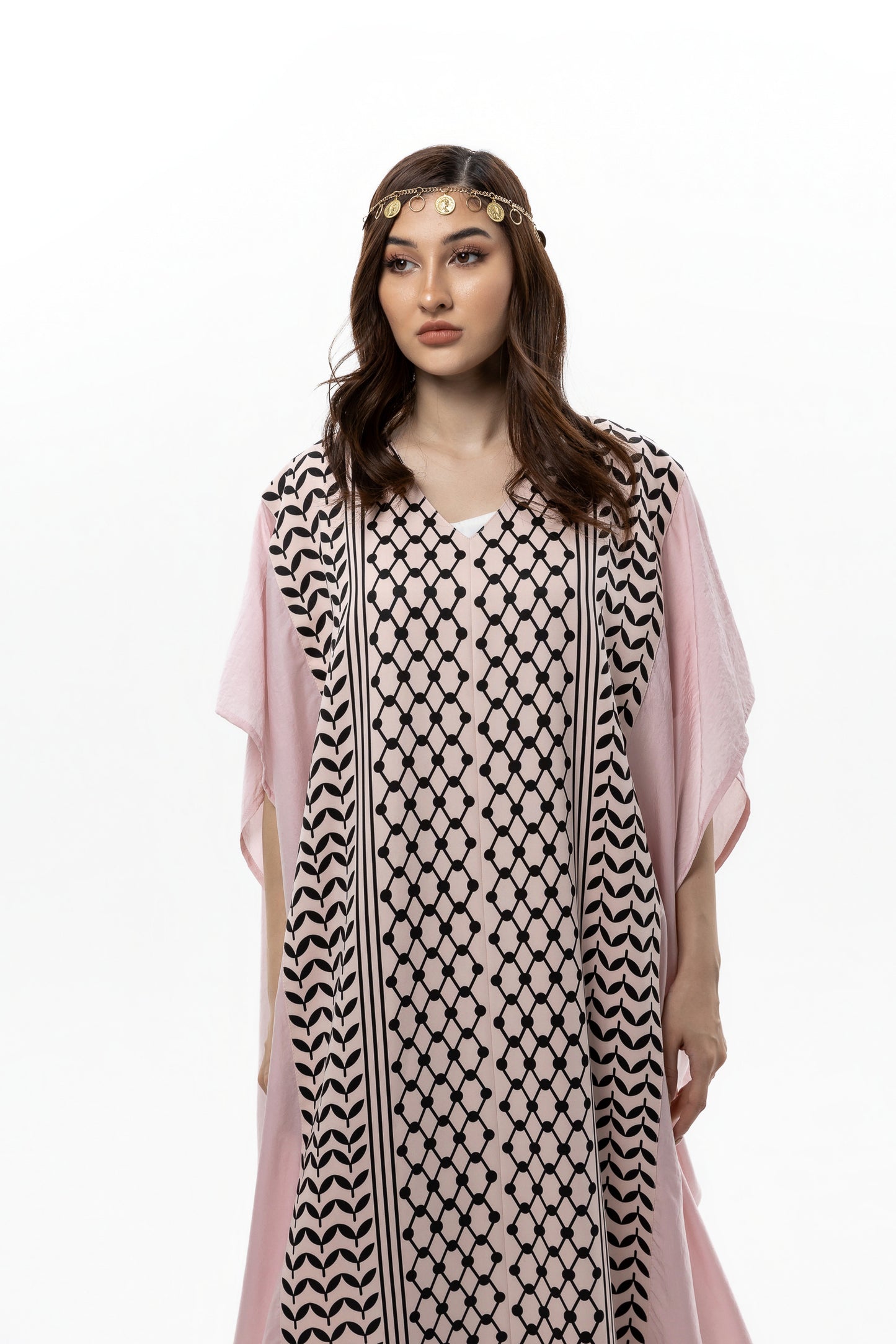 Pink Keffiyeh Kaftan