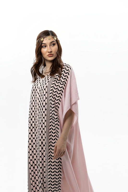 Pink Keffiyeh Kaftan