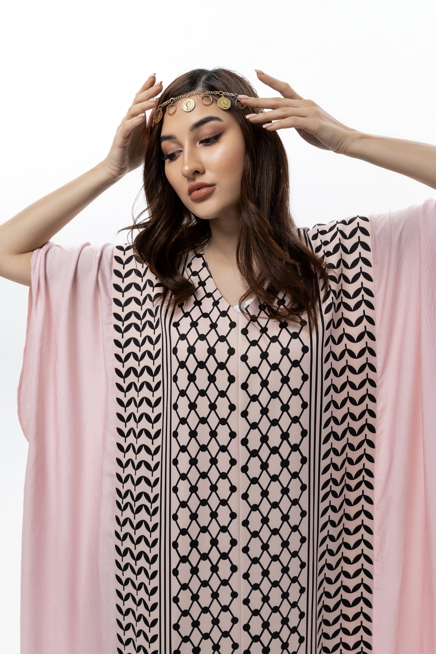 Pink Keffiyeh Kaftan