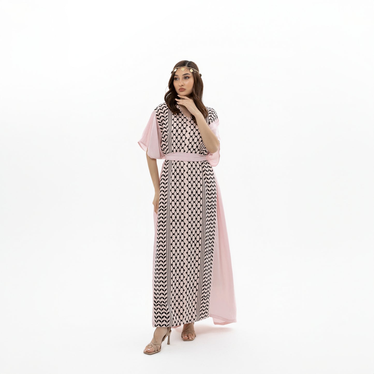 Pink Keffiyeh Kaftan