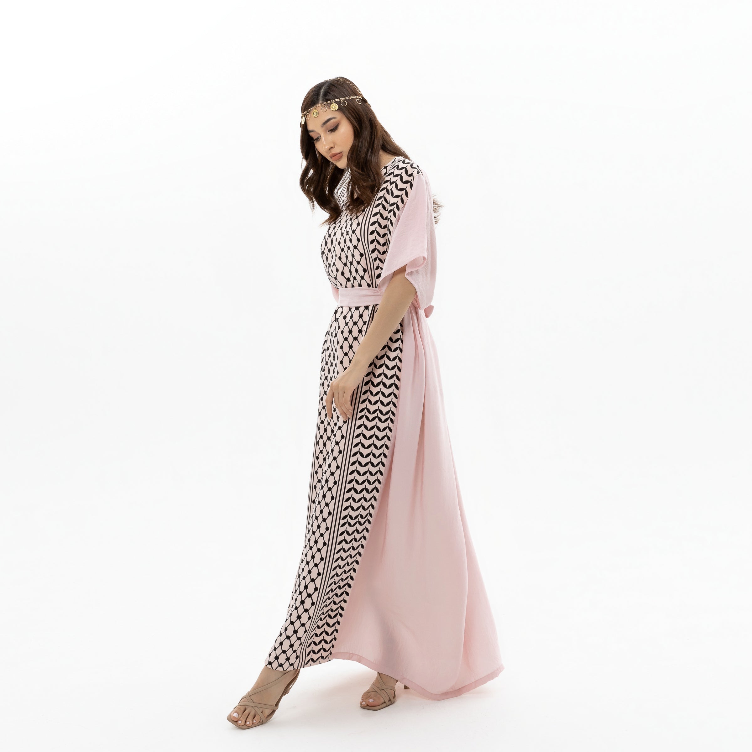 Pink Keffiyeh Kaftan