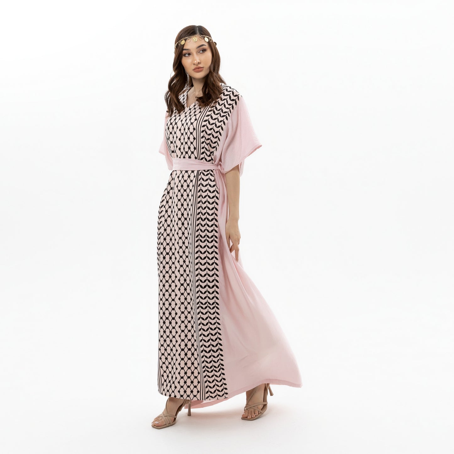 Pink Keffiyeh Kaftan