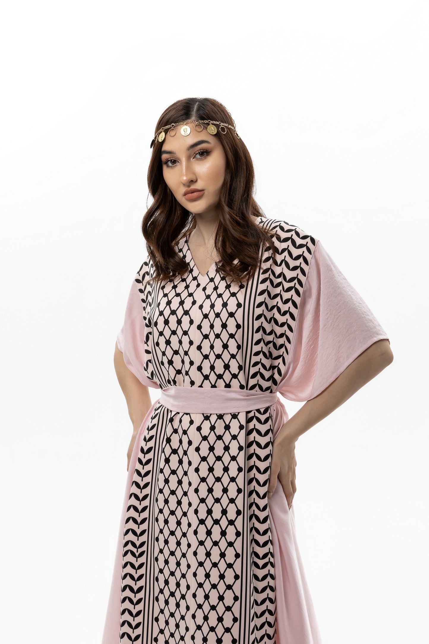 Pink Keffiyeh Kaftan