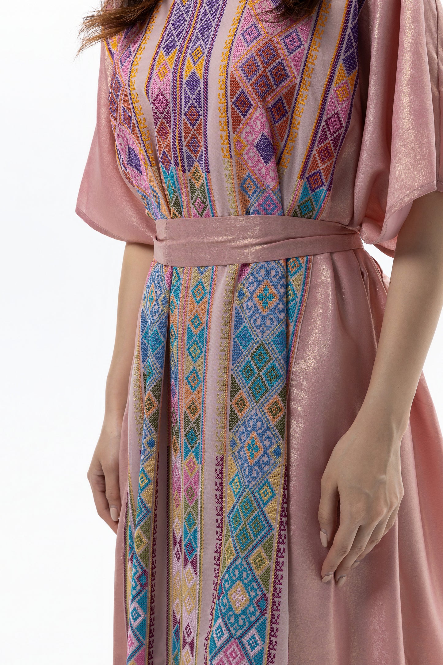 Pink Kaftan with Tatreez