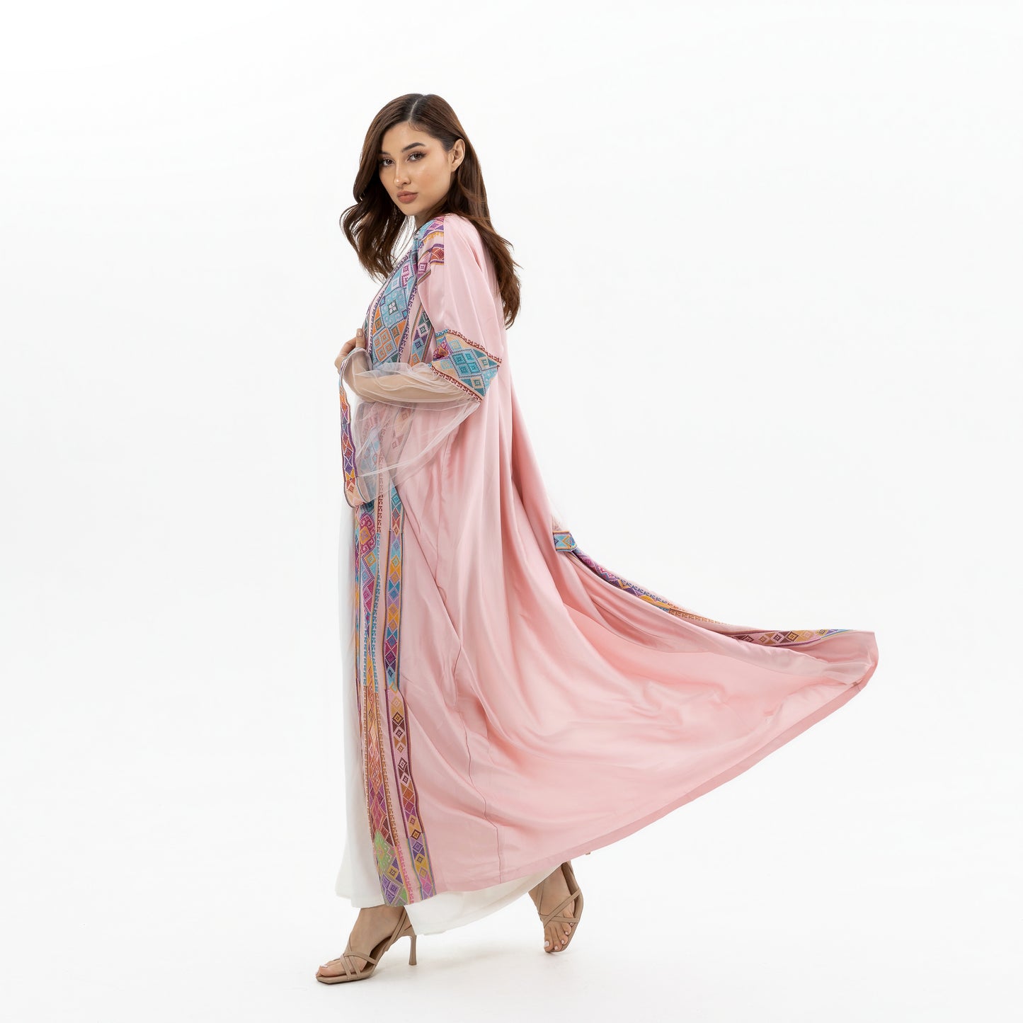 Pink Abaya with Tatreez