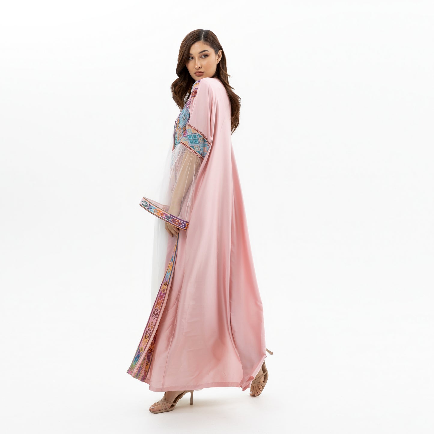 Pink Abaya with Tatreez