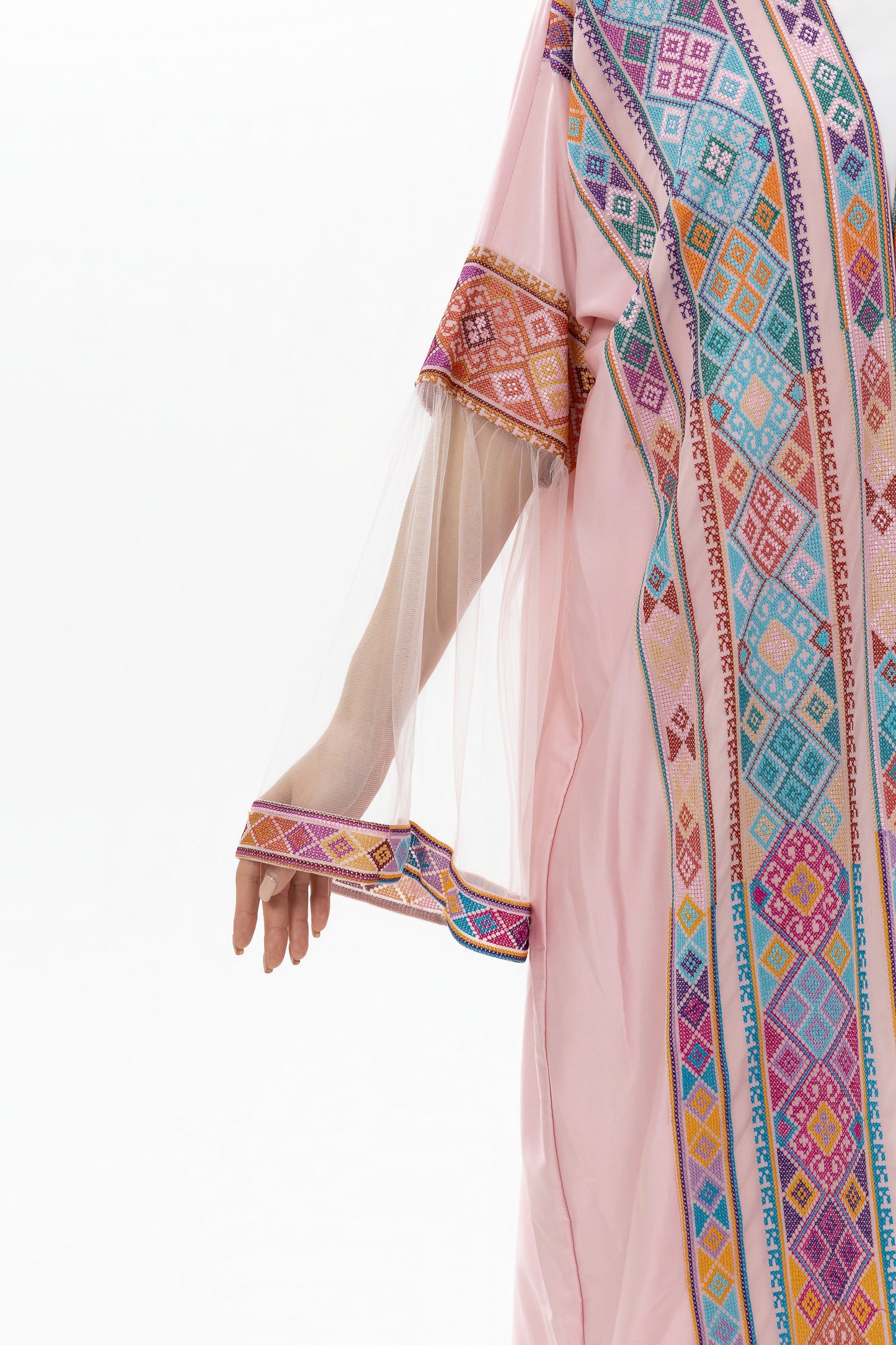 Pink Abaya with Tatreez