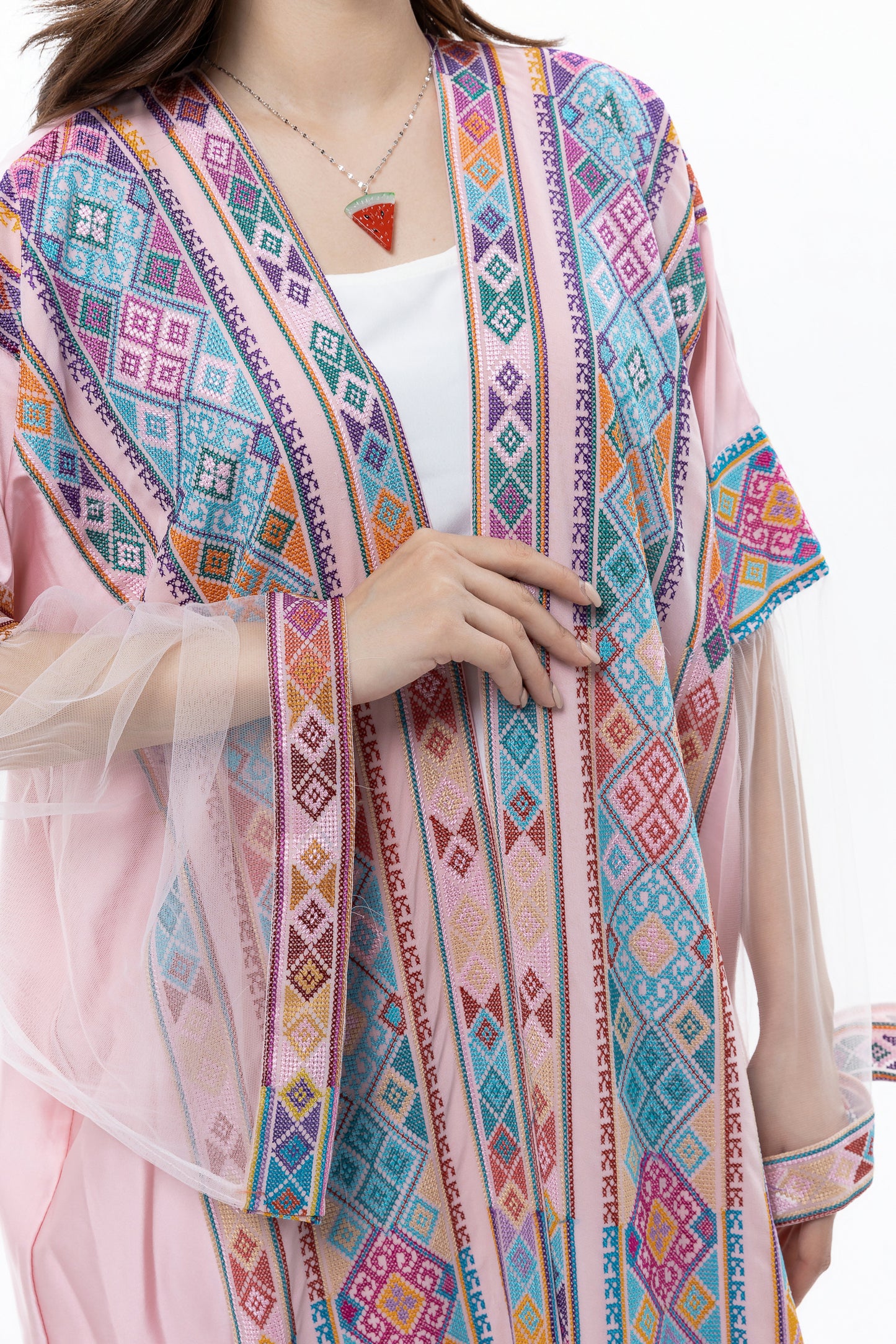 Pink Abaya with Tatreez