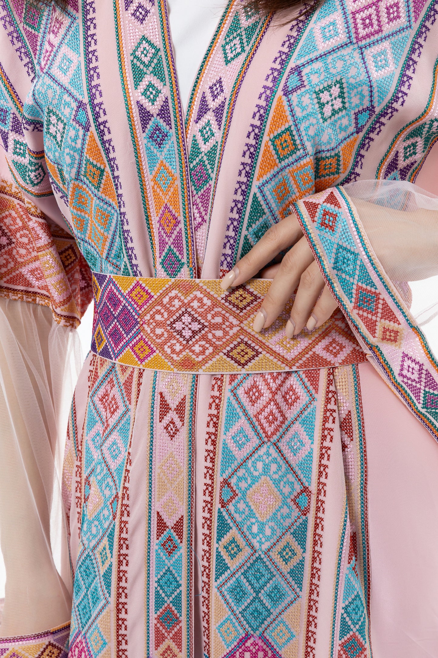 Pink Abaya with Tatreez