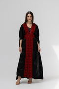 Satin Black Bisht with Embroidery Details